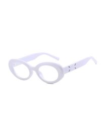 Fashion Solid White Flakes Pc Oval Large Frame Sunglasses