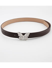 Fashion 2.3 Butterfly Buckle Bone Belt (brown) Metal Butterfly Belt