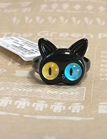 Fashion Black Kitten Alloy Geometric Ring