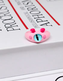 Fashion Pink Ear Monster Alloy Geometric Ring