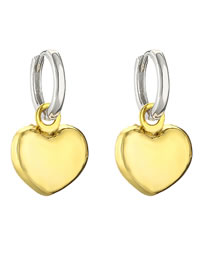 Fashion Platinum Love 1 Pair Pure Copper Glossy Love Earrings