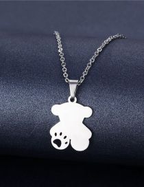 Fashion 32# Stainless Steel Bear Necklace