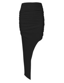 Fashion Black Polyester Pleated Slit Skirt