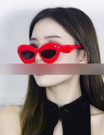 Fashion Red Plastic Cat Eye Bubble Sunglasses