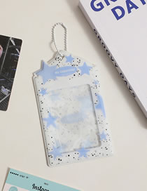 Fashion Blue Pvc Splash Ink Star Transparent Card Holder