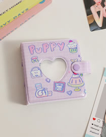 Fashion Purple Shell (excluding Inner Pages) Cartoon Love Hollowed Out Three-hole Loose-leaf Album