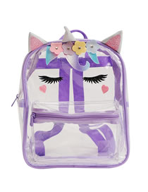 Fashion Purple Cartoon Transparent Unicorn Backpack