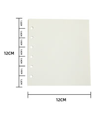 Fashion A7 Six-hole Blank Paper Inner Core 40 Sheets Pvc Six-hole Horizontal Double-panel Photo Album Inner Page