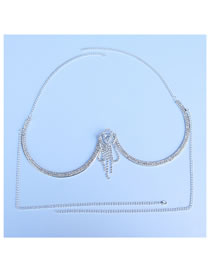 Fashion Silver Geometric Rhinestone Chain Body Chain