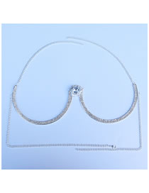 Fashion Silver Geometric Rhinestone Chain Body Chain