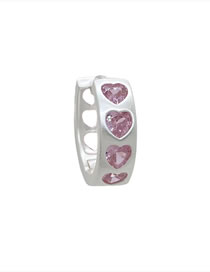 Fashion One Matte Pink Heart Earring Copper And Diamond Love Earring (single)