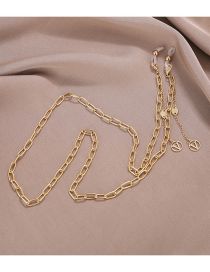Fashion Gold Metal Geometric Chain Glasses Chain