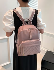 Fashion Purple Leather Large Capacity Backpack