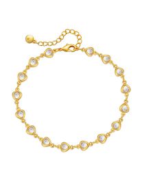 Fashion Gold Metal Diamond Heart Bracelet