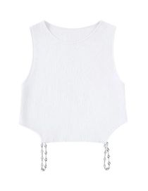 Fashion White Open-knit Top