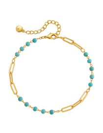 Fashion Blue Synthetic Loose Panel Link Bracelet