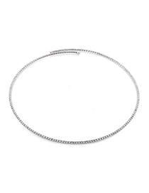 Fashion Silver Geometric Rhinestone Circle Necklace