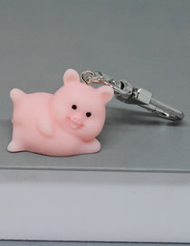Fashion Side Lying Pig Resin Piggy Keychain