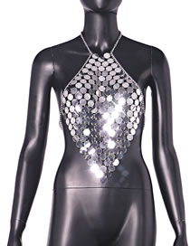 Fashion Silver Sequined Sequined Camisole