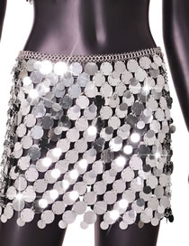 Fashion Silver Skirt Acrylic Sequin Skirt