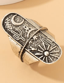 Fashion Silver Alloy Geometric Engraved Ring