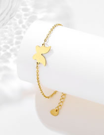 Fashion Gold Stainless Steel Glossy Butterfly Bracelet