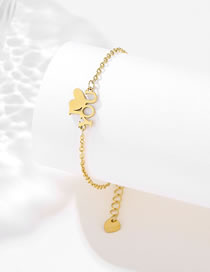 Fashion Gold Stainless Steel Heart Bracelet