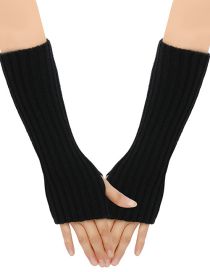 Fashion Black 2# Wool Knit Gloves
