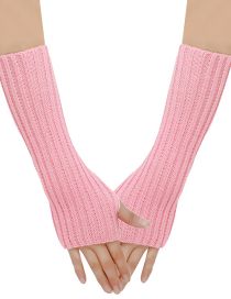 Fashion Pink 13# Wool Knit Gloves
