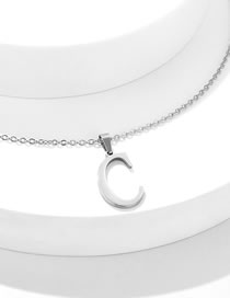 Fashion C Stainless Steel 26 Alphabet Necklace