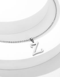 Fashion Z Stainless Steel 26 Alphabet Necklace