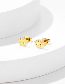 Fashion Gold Titanium Steel Geometric Eye Stud Earrings