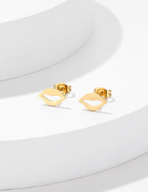 Fashion Gold-6 Titanium Geometric Lips Stud Earrings
