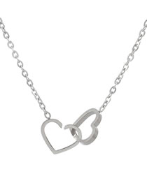 Fashion Silver Titanium Steel Heart Necklace