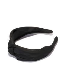 Fashion Black Satin Knotted Wide-brimmed Headband