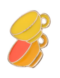 Fashion 8# Alloy Lacquer Coffee Pot Coffee Cup Brooch
