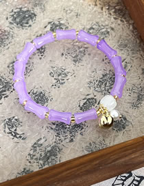 Fashion C Purple Bamboo Beaded Flower Bracelet