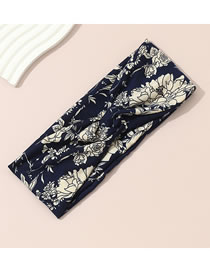 Fashion Navy Blue Fabric Print Headband