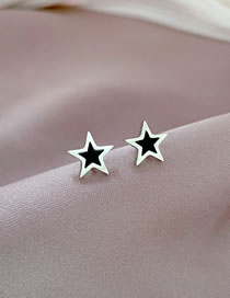 Fashion Silver Titanium Steel Shell Pentagram Earrings