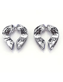Fashion Silver Metal Geometric Stud Earrings