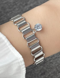 Fashion 6# Geometric Pearl Cutout Chain Bracelet