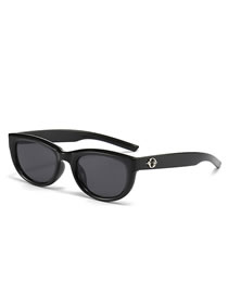 Fashion Black Frame Black Gray Film Pc Square Large Frame Sunglasses