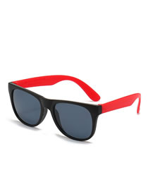 Fashion Black Frame Red Legs Pc Square Large Frame Sunglasses