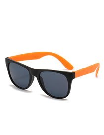 Fashion Black Frame Orange Legs Pc Square Large Frame Sunglasses