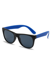 Fashion Black Frame Dark Blue Legs Pc Square Large Frame Sunglasses