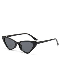 Fashion Black Frame Black Gray Film Irregular Cat Eye Triangle Sunglasses