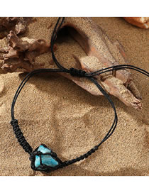 Fashion Blue Geometric Irregular Crystal Cord Bracelet