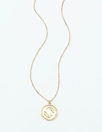 Fashion Pisces Metal Zodiac Circle Necklace