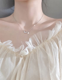 Fashion #2 Silver Alloy Diamond Star Moon Necklace