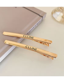 Fashion Duckbill Clip - Gold Alloy Letter Side Hairpin